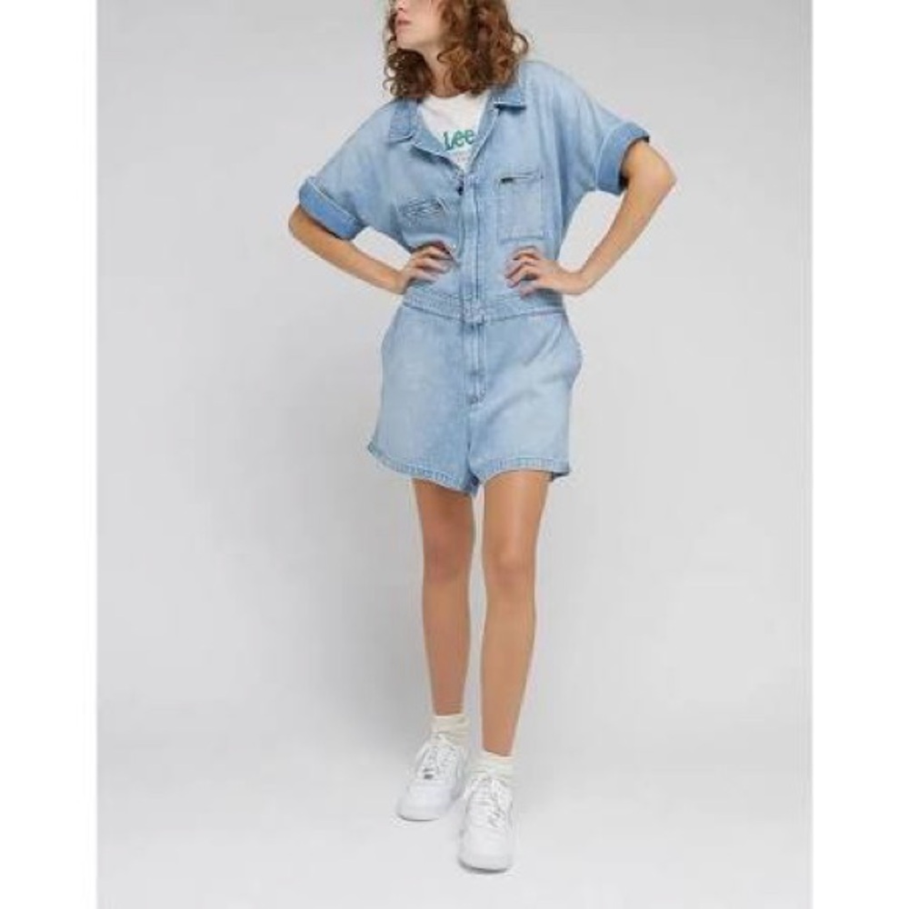 Lee Union-Alls Denim Shorts Romper Coverall Cotton and lyocell size medium